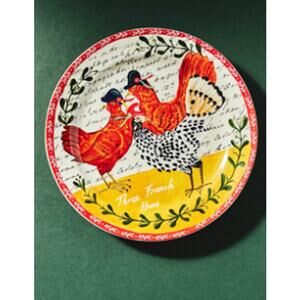 Emily Maude Twelve Days of Christmas Dessert Plate Three French Hens Day 3